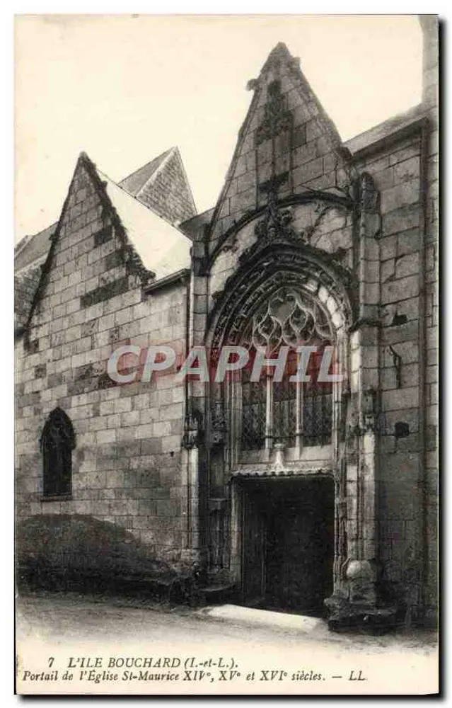 L'Île-Bouchard — Portal der Kirche Saint-Maurice, 14., 15. und 16. Jahrhundert — LL - Vorderseite