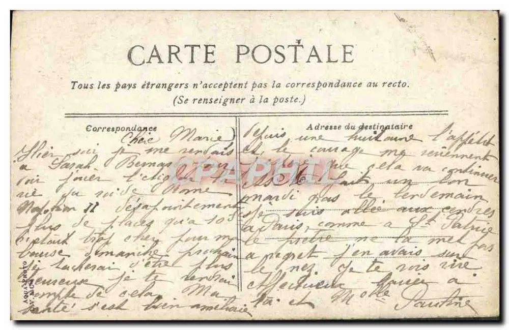 Nossa Senhora de Maisons-Blanches — Paris — editor Paris, n° 225 - Verso
