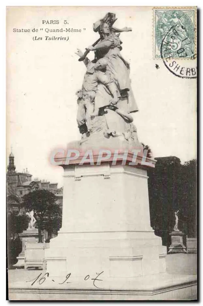 Estátua de « Quand-Même » — As Tuileries — Paris 5 — editor não visível - Frente