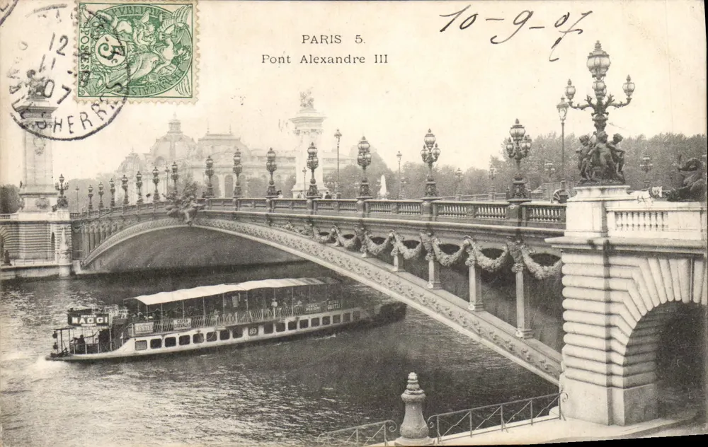 París 5. — Puente Alexandre III — editor desconocido, número de serie no visible - Anverso