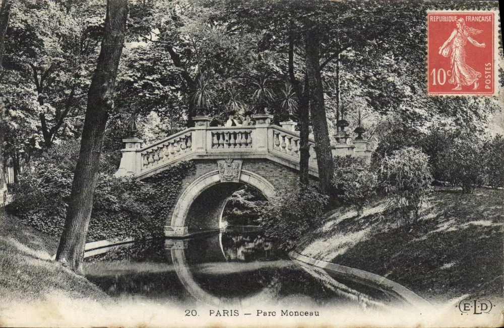 Paryż — Park Monceau — Most nad kanałem — Wydawca E-LD, nr 20 - Awers