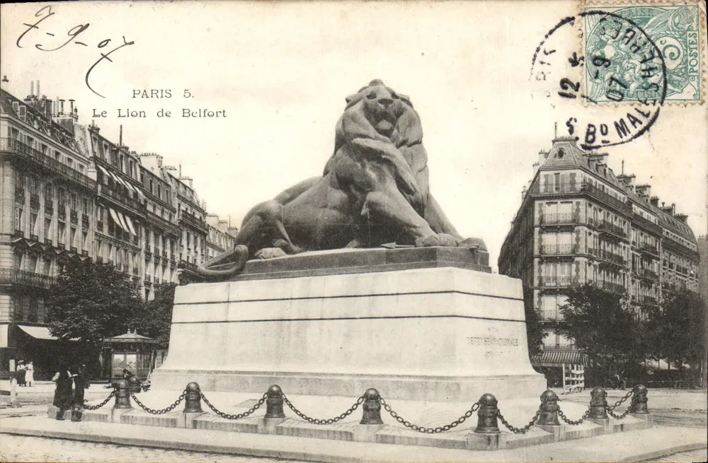 Paris 5. — O Leão de Belfort — editor: Dufet & Cie, n° 127 - Frente