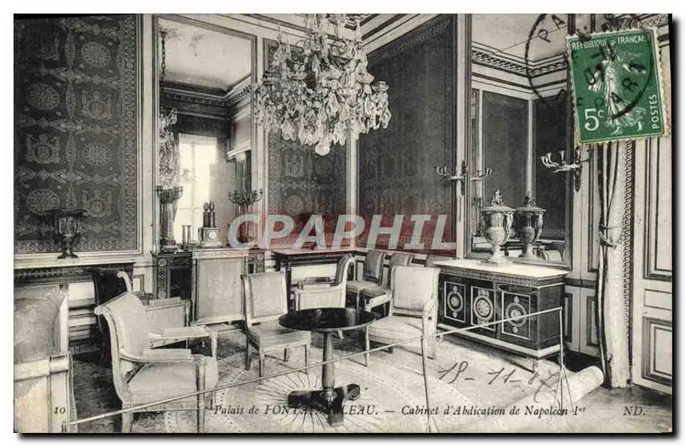 Schloss Fontainebleau — Abdikationszimmer von Napoleon I — ND. - Vorderseite