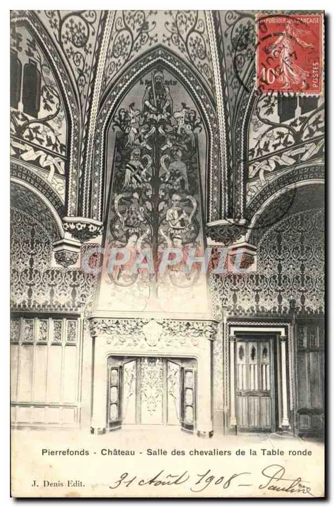 Pierreferonds - Schloss - Saal der Ritter der Runde Tafel — J. Denis Edit. - Vorderseite