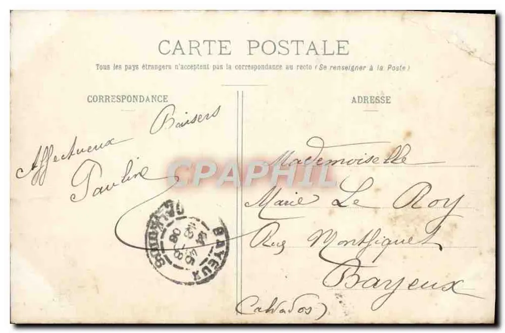 Castelo de PIERREFONDS — A Sala das Preuses — G. Duclos, editor, em Pierrefonds — n° 166 - Verso
