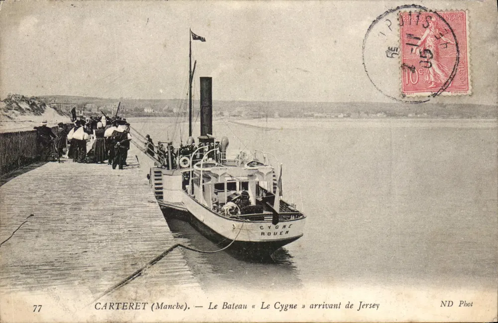 Carteret (Manche) — Das Boot « Le Cygne » kommt von Jersey — ND Phot, n°77 - Vorderseite