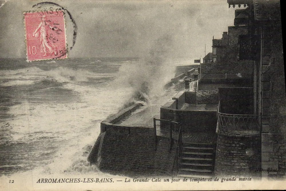 Arromanches-les-Bains — Die Grande Cale an einem stürmischen Tag und bei hohem Wasser — ND. Phot. - Vorderseite