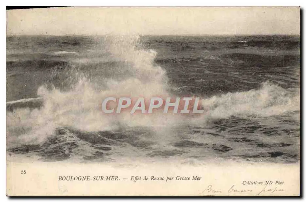Boulogne-sur-Mer — Effekt eines Brechers durch große See — Collections ND Phot, n°55 - Vorderseite