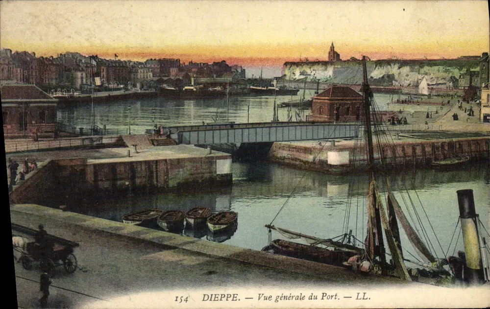Dieppe — Allgemeiner Blick auf den Hafen — LL. n° 154 - Vorderseite