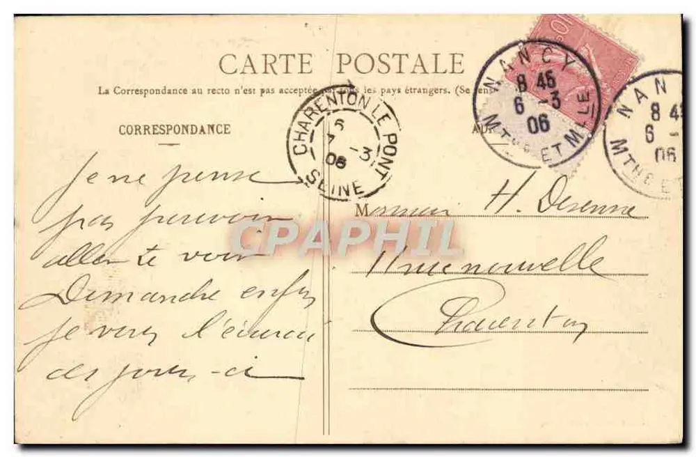 NANCY - Igreja de São Epvr e Praça das Damas — Impreunidas, Nancy, n°12 - Verso