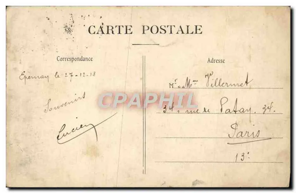 Epernay — Caserne Abbé — J. Braquemart, lib.-edit. - Verso