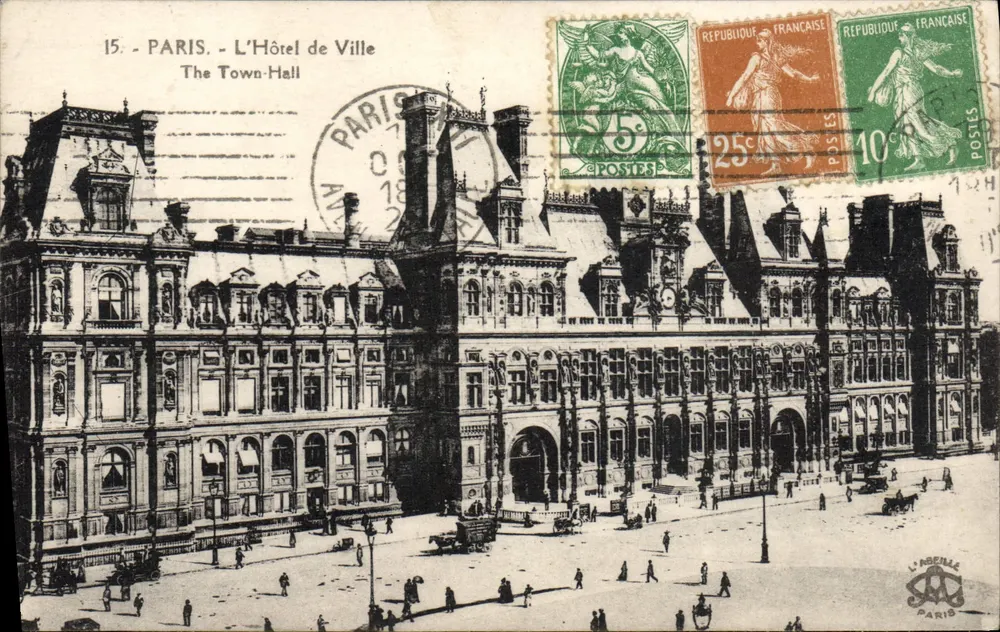 Paris - O Hotel de Ville — A Prefeitura — L'Anseille Paris - Frente