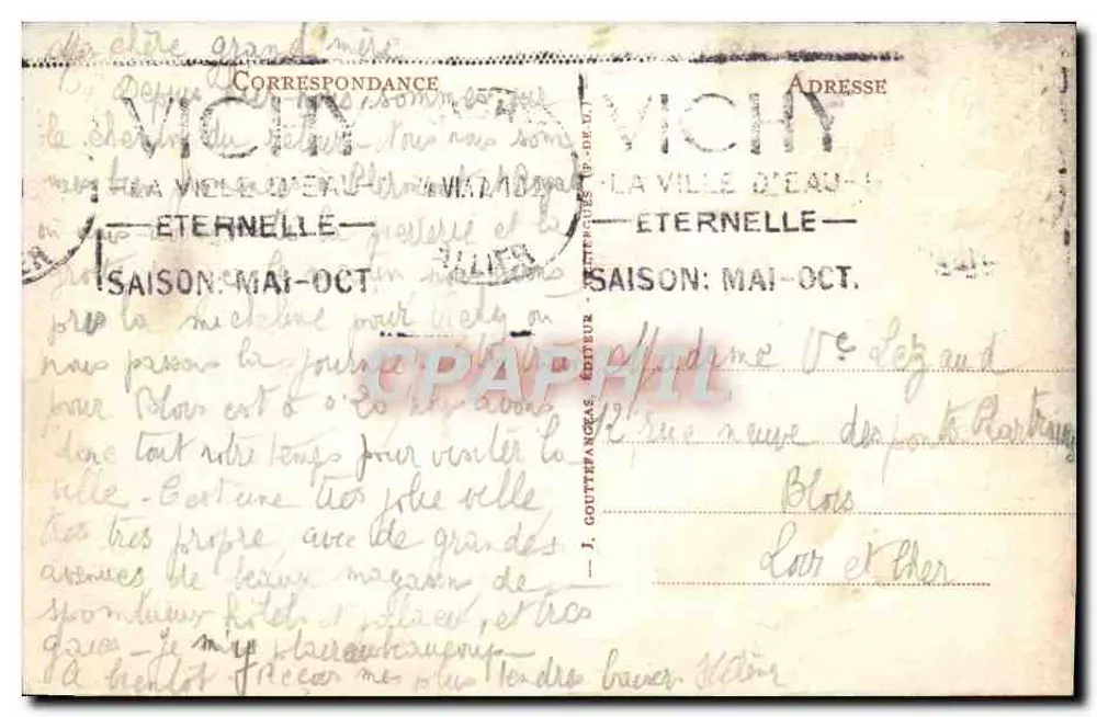 Vichy — Eerste klasse instelling — G. d'O. 101 - Achterkant