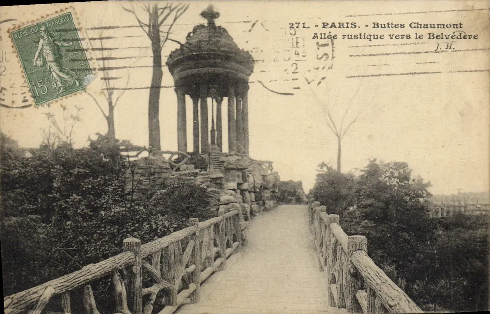 Paris - Buttes Chaumont — Rustic Path towards the Belvédère — J.H. n°271 - Vorderseite