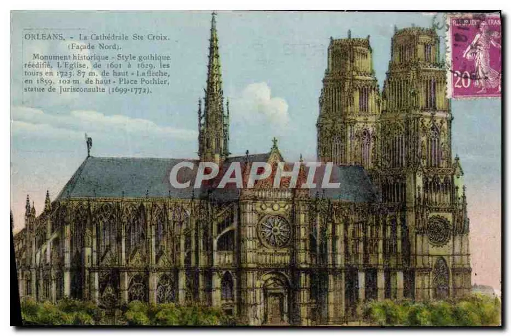 Orléans - A Catedral Ste Croix (Fachada Norte) - Editor Lenormand, Orléans - Frente