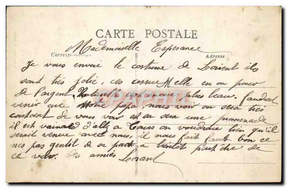 Omgeving van Lorient - Kleding van Plœmeur — Collectie Le Gallo - Achterkant