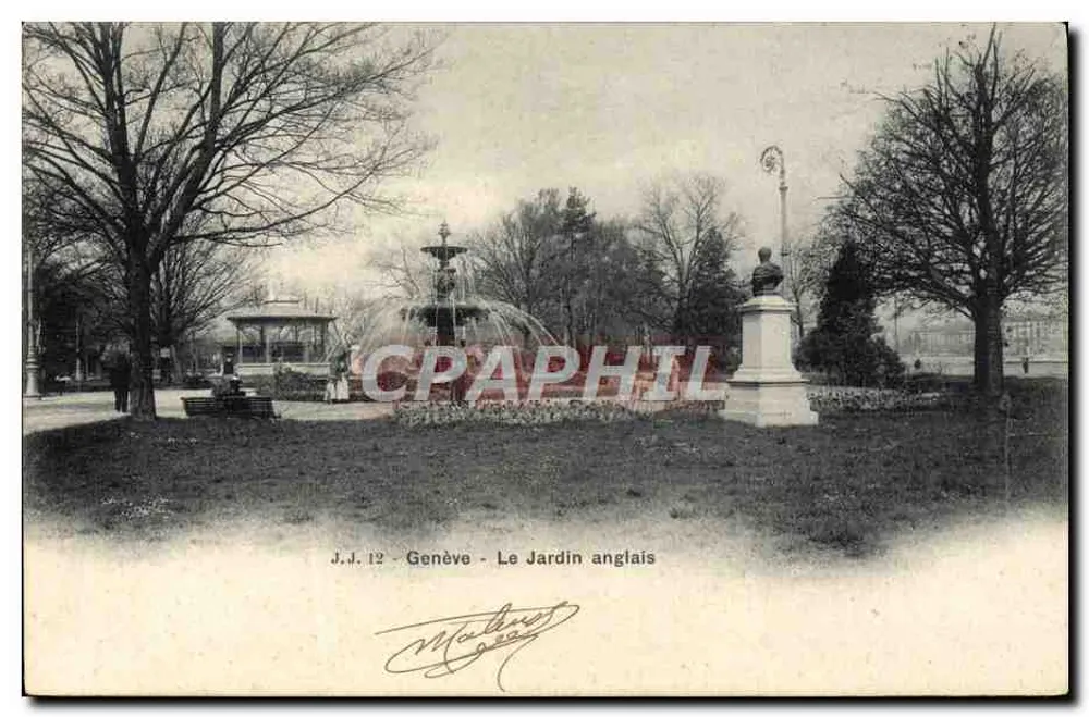 Genève - Het Engelse Tuin — J.J. 12, uitgever Julien Frères - Voorkant