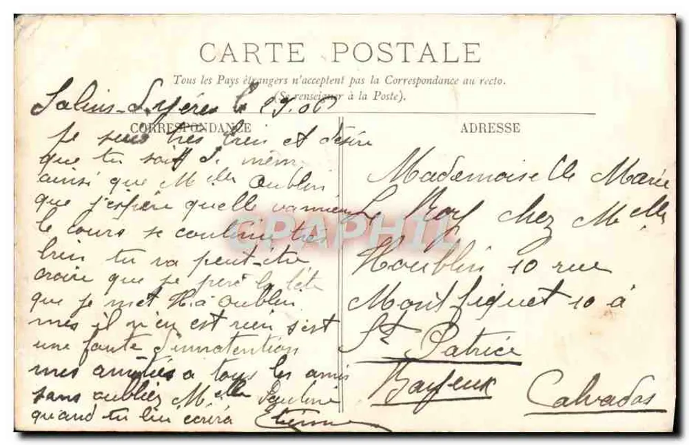 SICE — Promenade des Anglais — éditeur L. Wolf, n° 944 - Verso