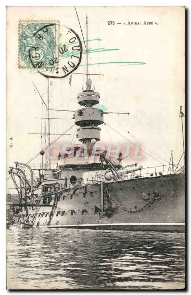 Krążownik admirała Aube — 275 — wydawca G.B. - Awers