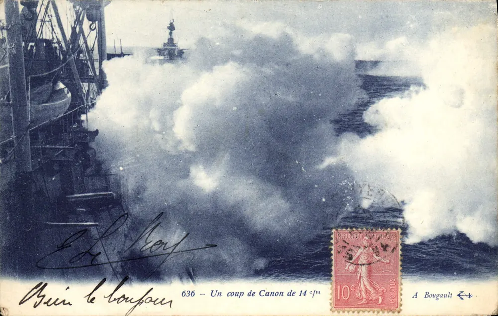Um tiro de canhão de 14 cm — 636 — Editor Bougault - Frente