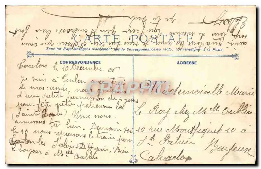 Algésiras — Schiffsbrand der Schule der Mechaniker-Torpedisten — 3 Opfer — 26. November 1906 — Verlag La Poupée, Nr. 126 - Rückseite