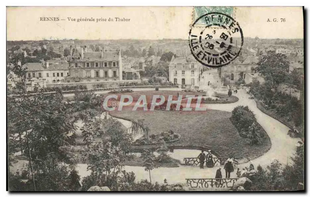 Rennes — Vista geral tirada do Thabor — A.G. 76 - Frente