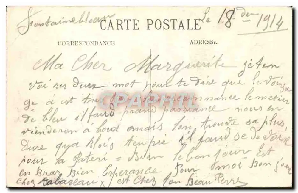 Fontainebleau — Das Hotel de France et d'Angleterre — N.G. - Rückseite