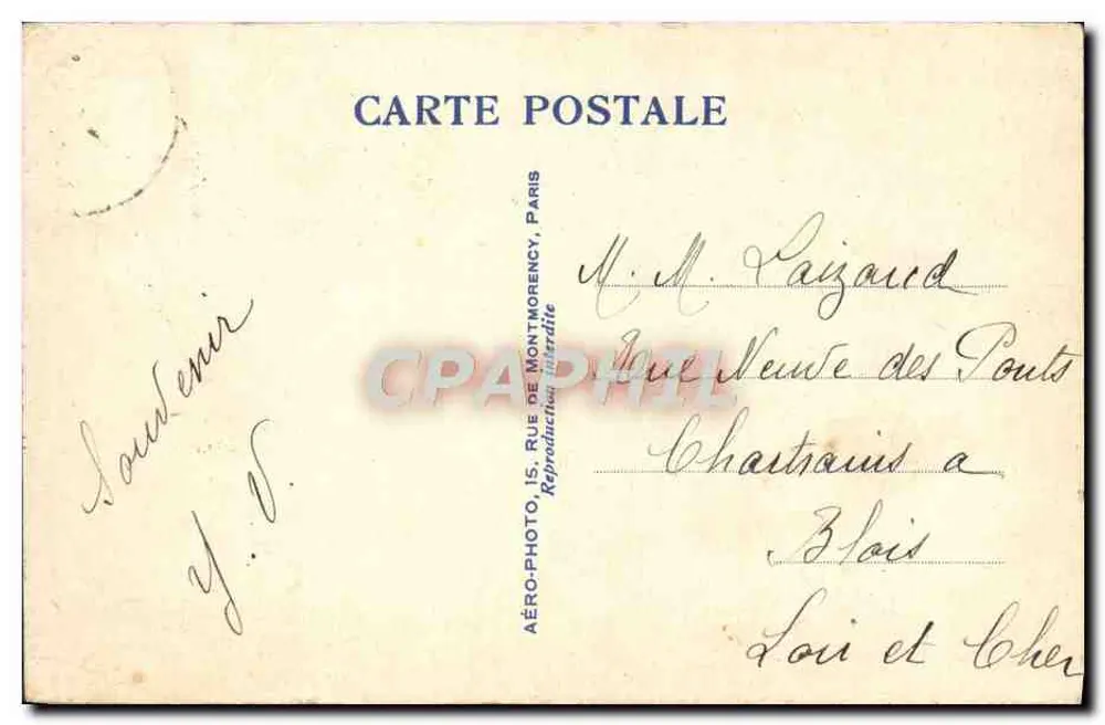 Luftbild der Kolonialausstellung — Marokko, Algerien, belgischer Kongo — Aéro-Photo, T.150 - Rückseite