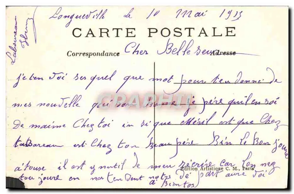 Provins — La Tour de César — C.M. éditeur - Verso