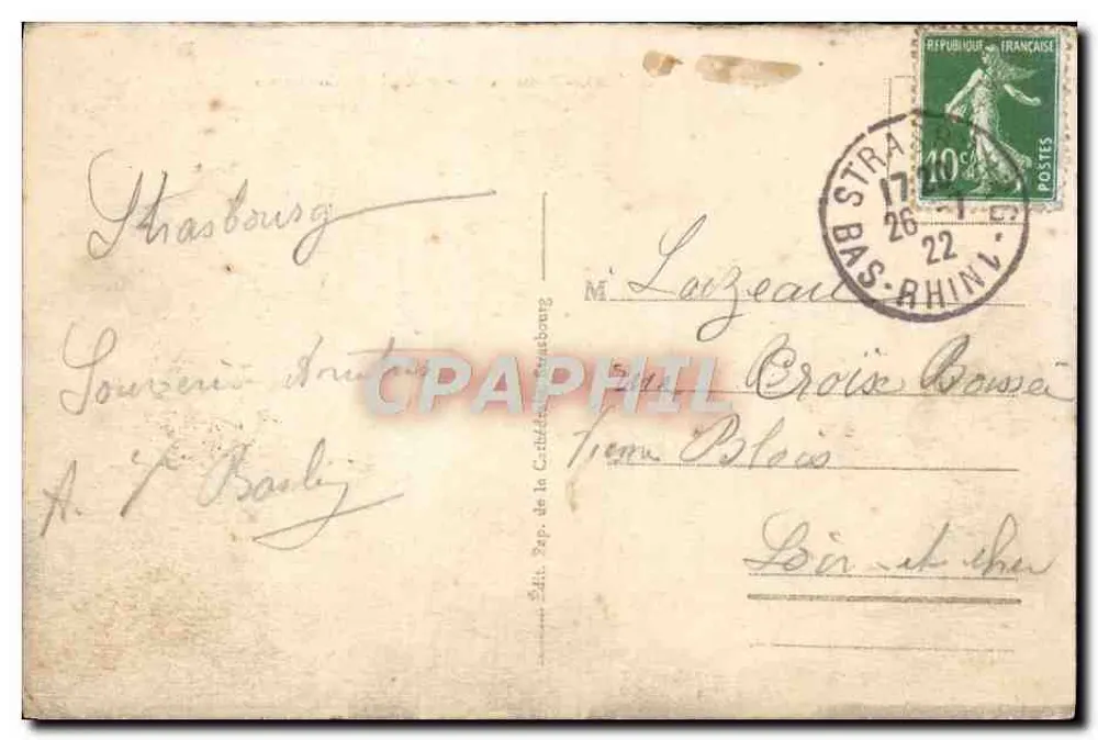 Strasbourg — Die Rheinbrücken und Kehl im Hintergrund — Verlag: Pap. de la Cité de Strasbourg, Nr. 651 - Rückseite