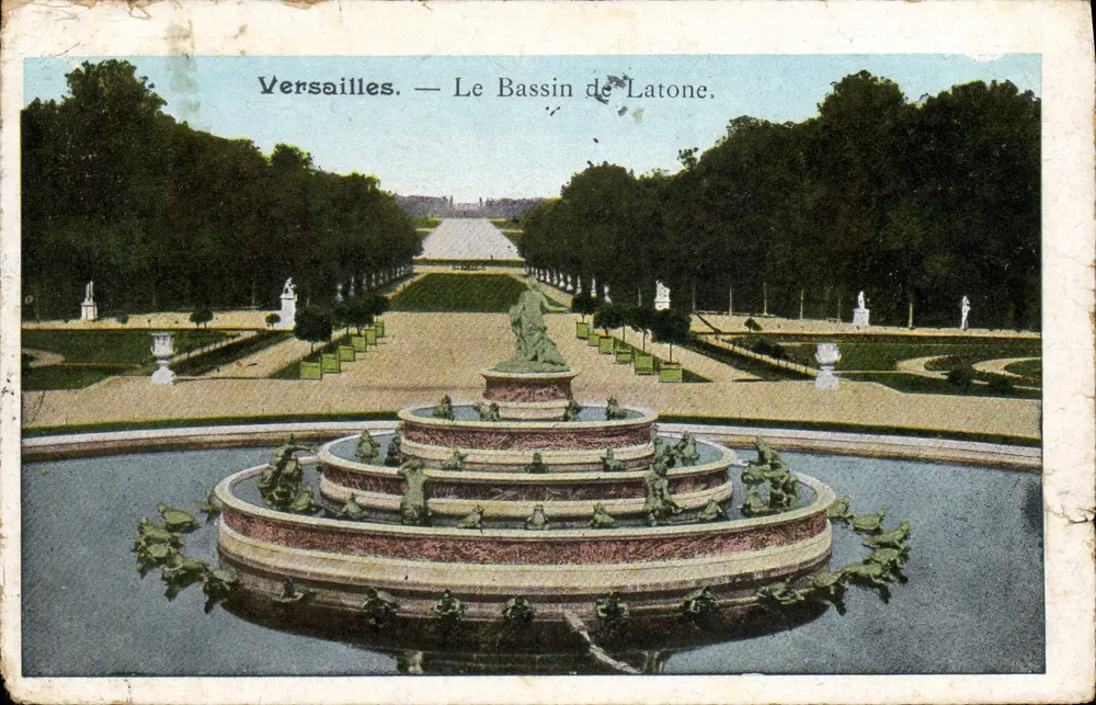 Versailles. — Le Bassin de Latone. — Éditeur : C. L. B. (imprimé en bas à droite) - Anverso