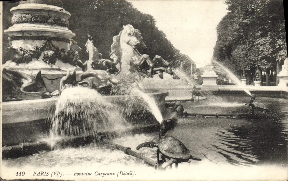 Paris (VIe) — Fontaine Carpeaux (Detail) — Verlag Druck auf der Karte n°110 - Vorderseite