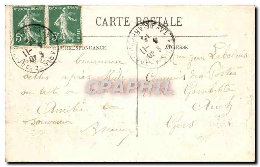 Paris (VIe) — Fontaine Carpeaux (Detail) — Verlag Druck auf der Karte n°110 - Rückseite