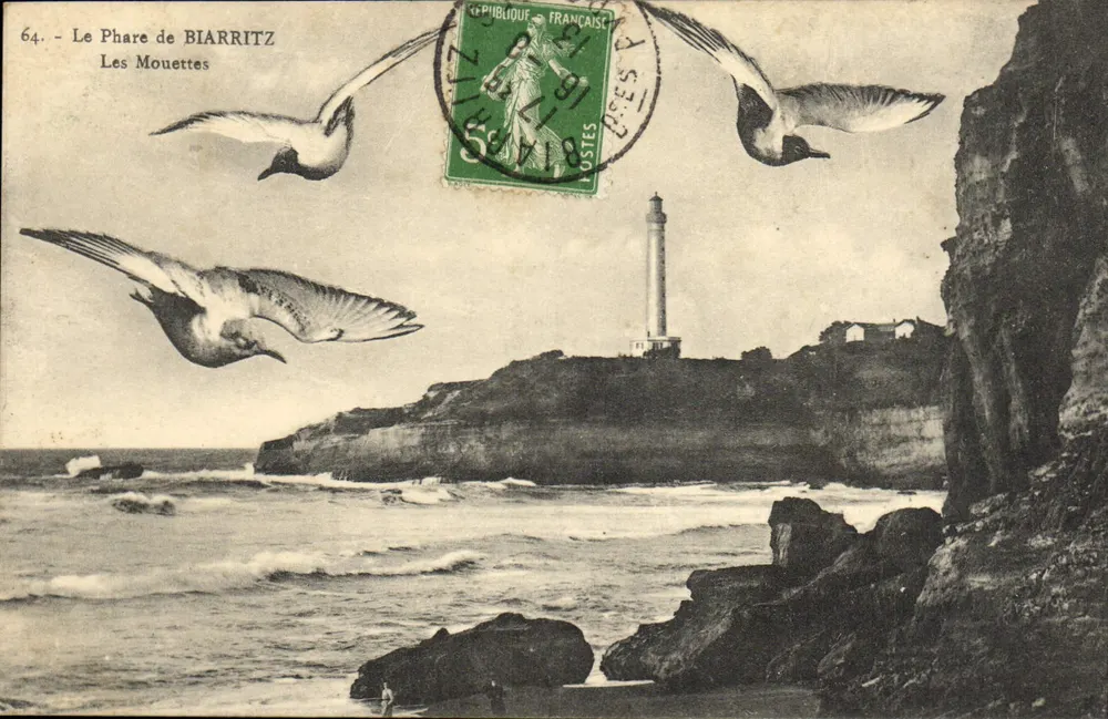 De Wachttoren van BIARRITZ — Les Mouettes — Eug. Perault, fot. editie Biarritz, n°64 - Voorkant