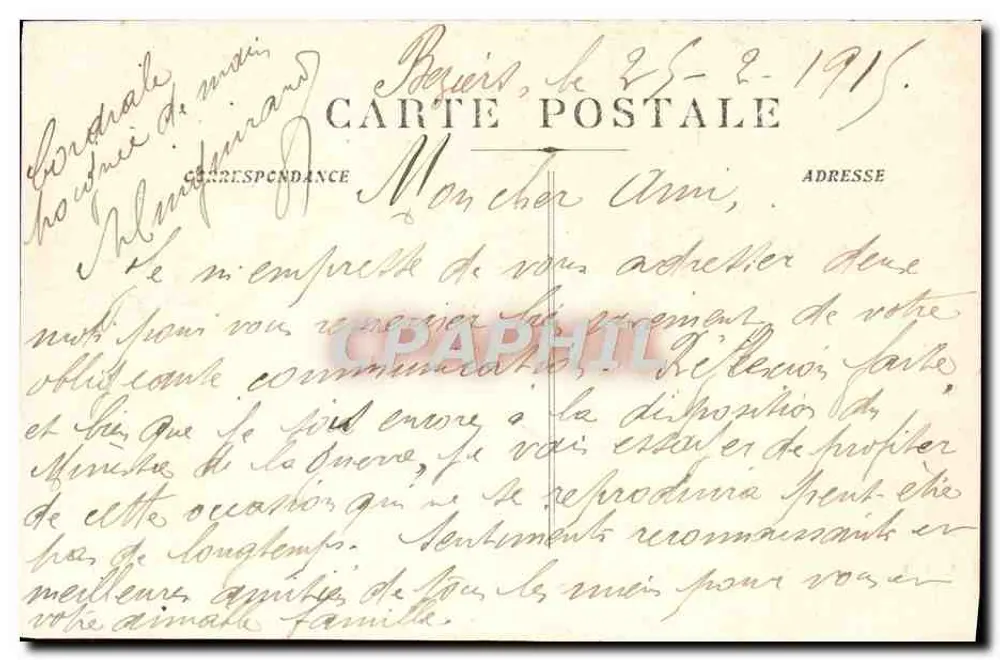 Béziers - Platz und Fontäne der Citadel — Edit M. Pons - Béziers, n°30 - Rückseite