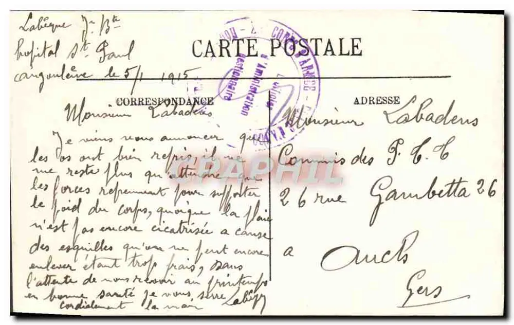 Angoulême — Vista para Saint-Cybard — N.G. - Verso