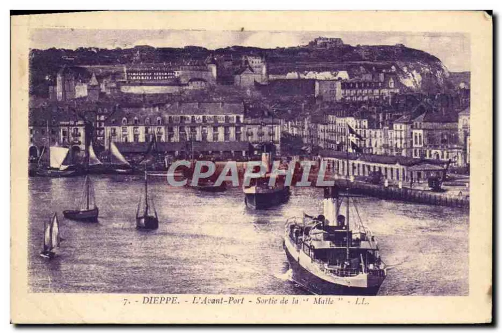 Dieppe — Der Avant-Port — Abfahrt der 'Malle' — L.L. - Vorderseite