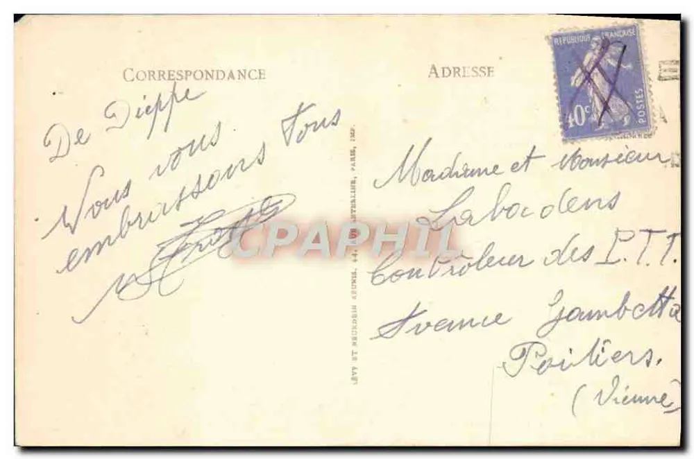 Dieppe — Der Avant-Port — Abfahrt der 'Malle' — L.L. - Rückseite
