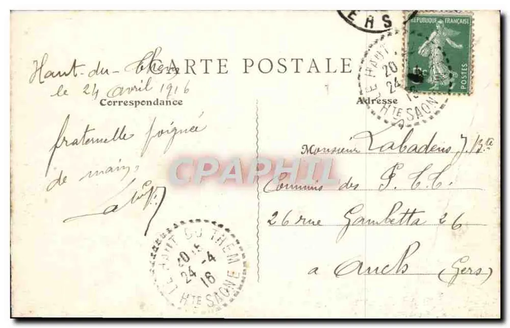 Ballon de Servance, Ansicht vom Beurey — Les Vosges Illustrées — B.F., Paris - Rückseite