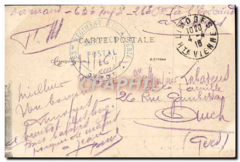 Limoges - O Hotel-de-Ville — Prosper-Batier, fot. - ed. Limoges, n°9 - Verso