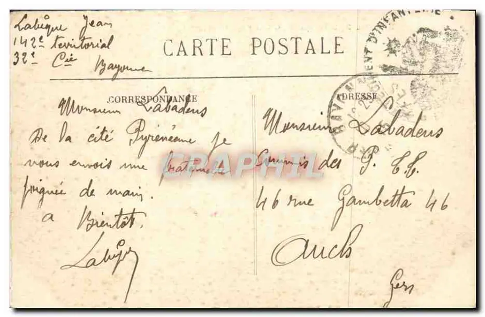 Biarritz Pittoresque — Grande Praia — Edição Lourmian, N° 313 - Verso