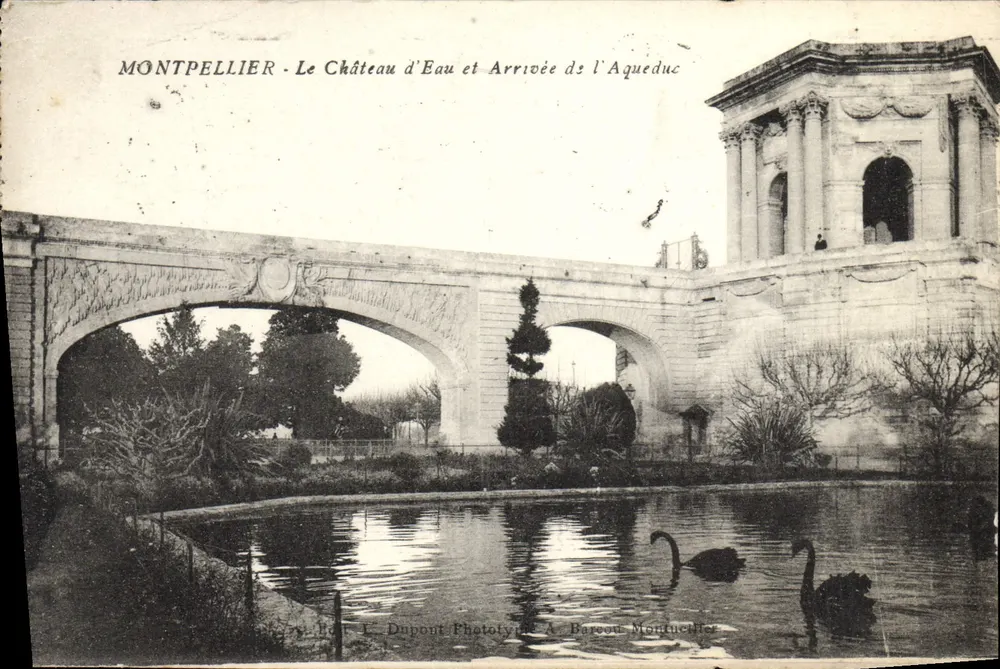Montpellier — Das Wasserwerk und Anschluss des Aquädukts — Verlag: L. Dupont Phototypie in Barcoul Montpellier - Vorderseite