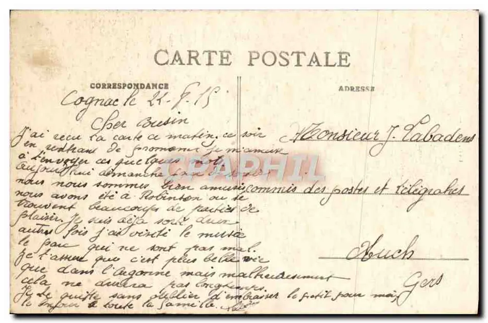 Cognac — Estátua de Francisco I — Editor SUCRÉ - Verso