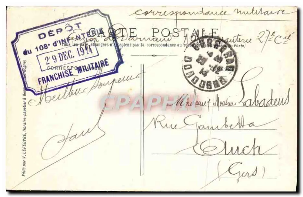 Bergerac (Dordogne) — Die Bank von Frankreich — Verlag V. Lefebvre, n° 224 - Rückseite