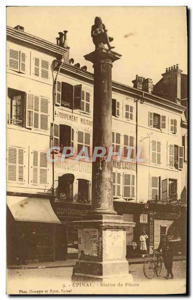 Épinal - Estátua de Pinau — Fot. Ilonayer e Eyret, Épinal, n°9 - Frente