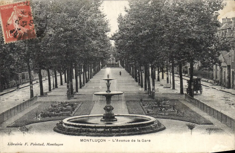 Montluçon — A Avenida da Estação — Livraria F. Pointud, Montluçon - Frente