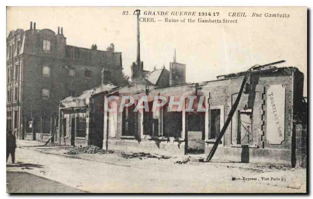 Creil — Ruinen der Gambetta-Straße — Shot-Express, Visé Paris 85 - Vorderseite