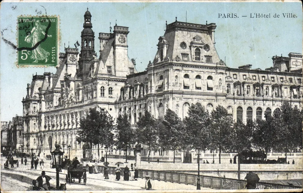 Paris — O Hôtel de Ville — Editor não identificado, número de série não visível - Frente