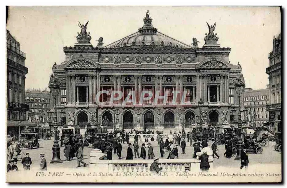 Paris — Oper und U-Bahnhof — A.P. — Das Opernhaus und der U-Bahnhof - Vorderseite
