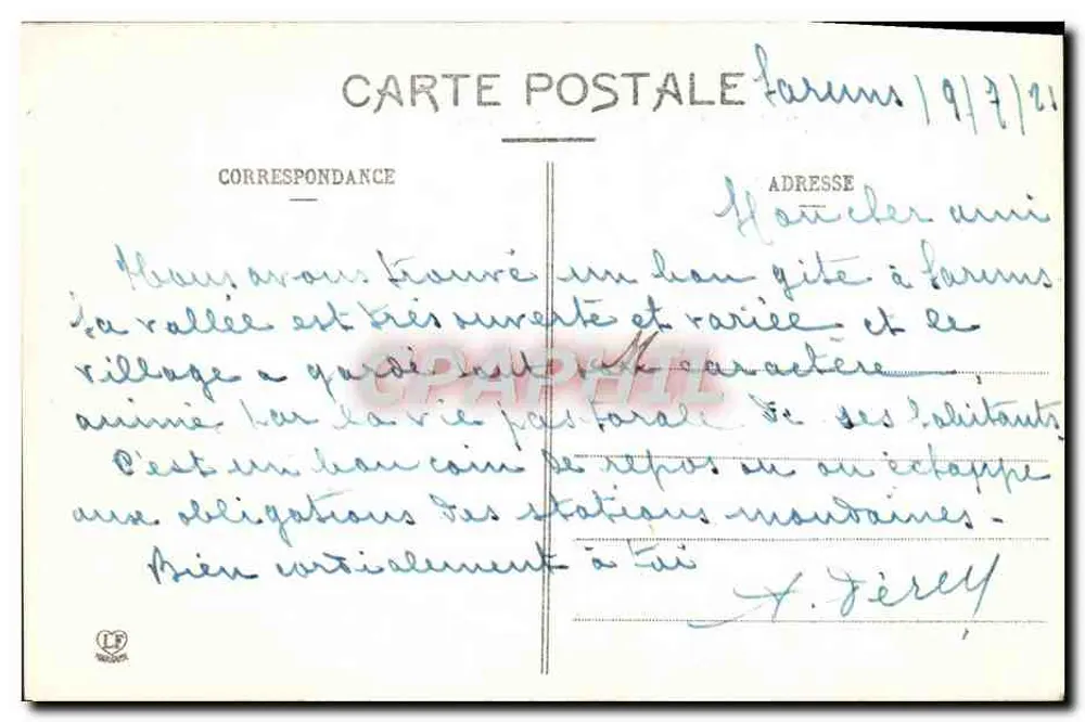 Laruns — Route von Laruns nach Eaux-Chaudes — Verleger Laruns, n°124 - Rückseite
